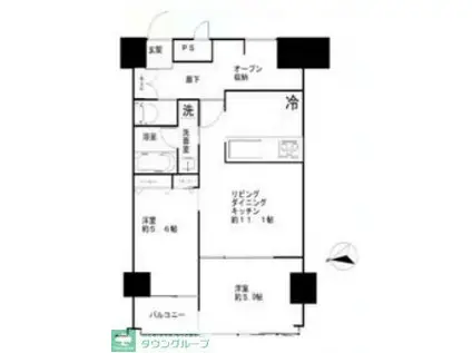 ポセイドンテラス(2LDK/5階)の間取り写真