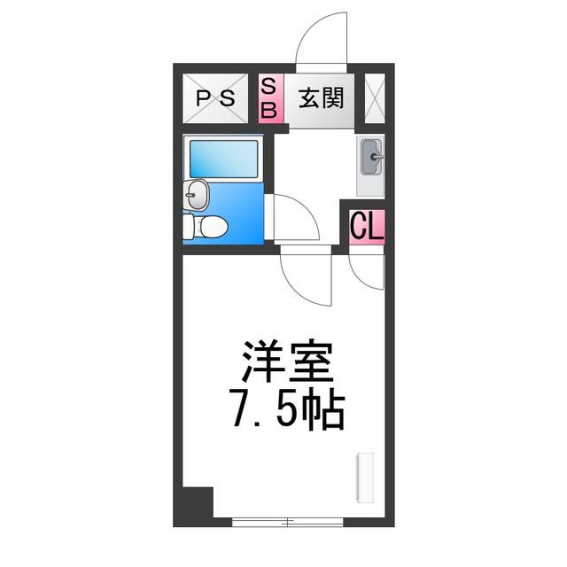 少林寺TKハイツ(1K/4階)の間取り写真