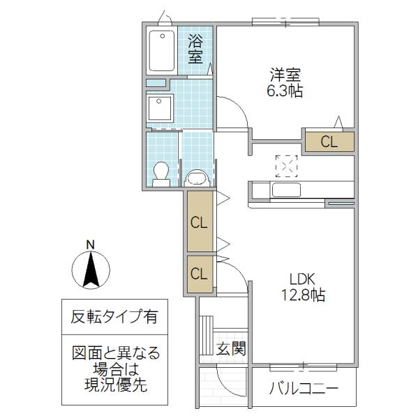 リーヴル・ディマージュ(1LDK/1階)の間取り写真