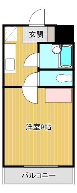 ストーク8(1DK/2階)の間取り写真