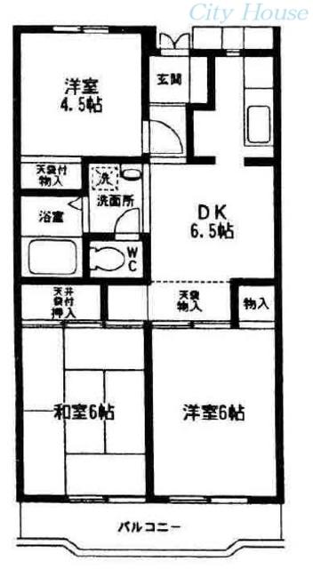 アーバン淵野辺(3DK/1階)の間取り写真