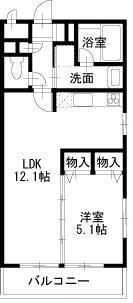メゾン・マルミヤ(1LDK/2階)の間取り写真