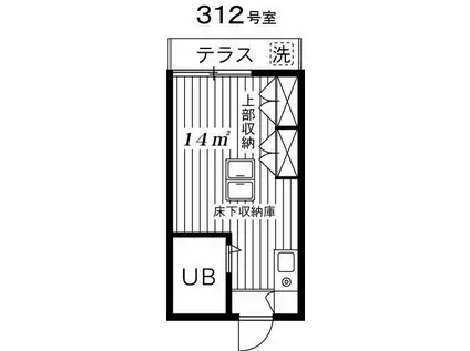 アーバンリゾート三軒茶屋パート3(ワンルーム/1階)の間取り写真