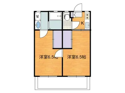 多摩川レジデンス(2K/2階)の間取り写真