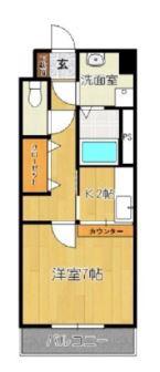 シャンベルジュKT(1K/4階)の間取り写真