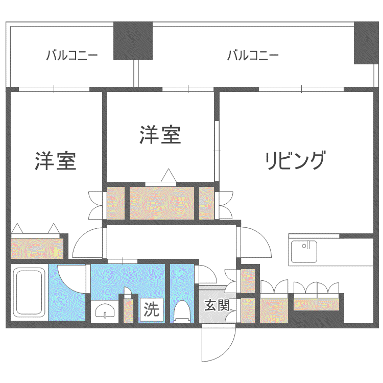 MJ SQUARE KOTONI(2LDK/5階)の間取り写真
