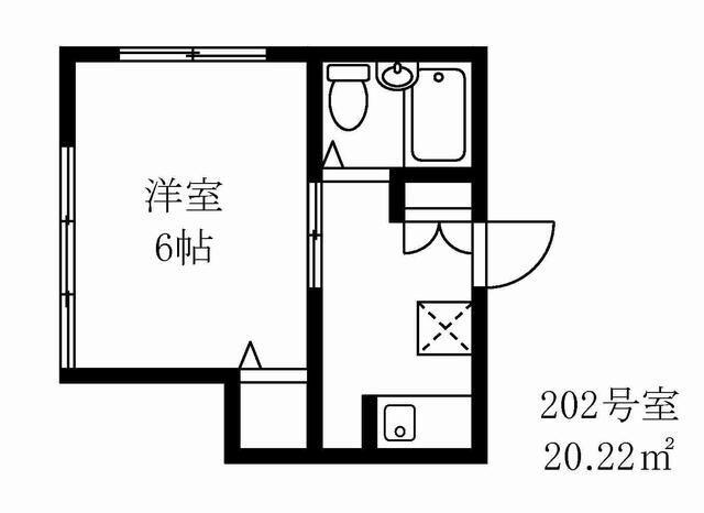 ハイムシオン(1K/2階)の間取り写真