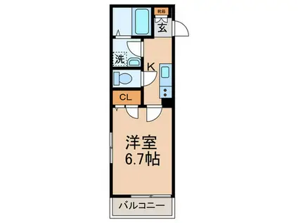 バルシュ矢向(1K/2階)の間取り写真