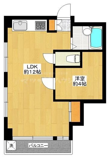 シャトー信濃(1LDK/2階)の間取り写真