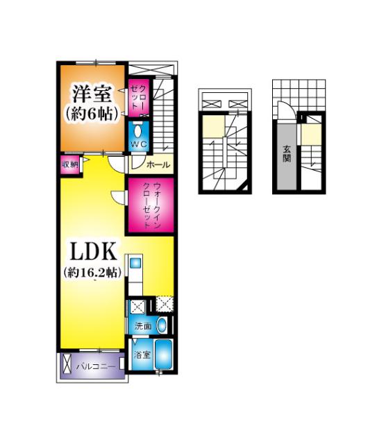 グラース・アビタシオンIV(1LDK/3階)の間取り写真