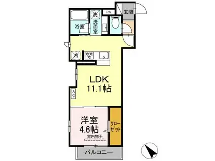 D′BLESS鶴見市場(1LDK/3階)の間取り写真