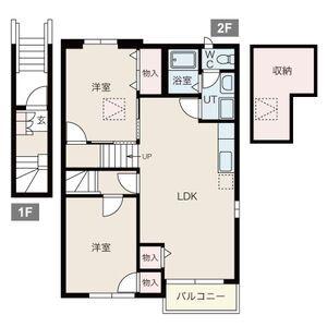 エスポワールL(2LDK/2階)の間取り写真