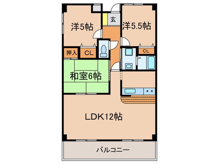 REIWA宝塚(3LDK/3階)の間取り写真
