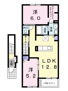 グレイス ヴィオラ(2LDK/2階)の間取り写真