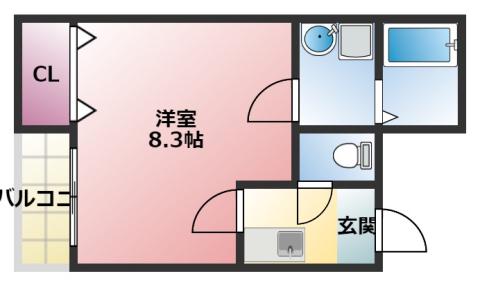クレフラスト駅南大通(1K/2階)の間取り写真