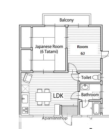 榎園コーポ(2LDK/2階)の間取り写真