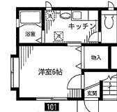 グレイスヴィラ(1K/1階)の間取り写真