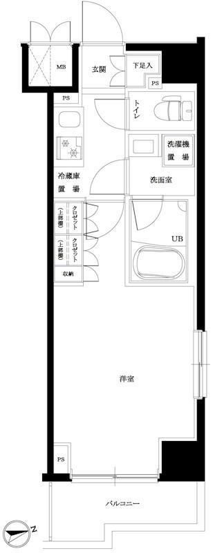 ルーブル川崎神明町(1K/5階)の間取り写真