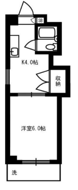 フジヤビル(1K/3階)の間取り写真