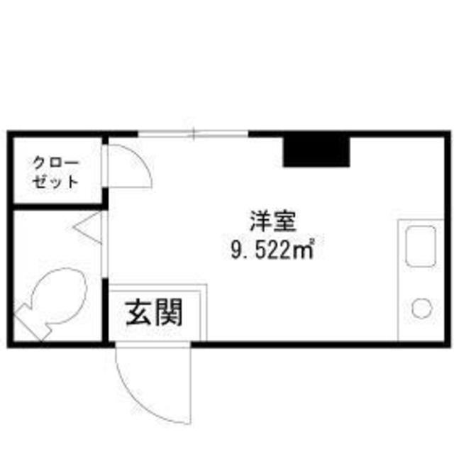 ダイヤモンドビル(ワンルーム/2階)の間取り写真