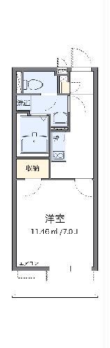 クレイノデュランタ(1K/4階)の間取り写真