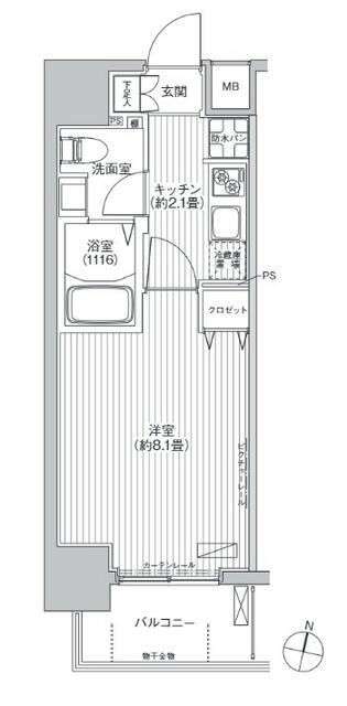 カーサラスク目白台(1K/4階)の間取り写真