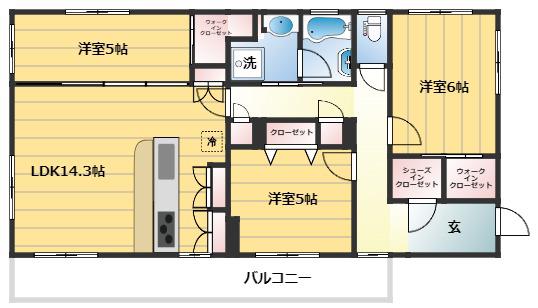 BRANCHE-ブランシェ-(3LDK/2階)の間取り写真