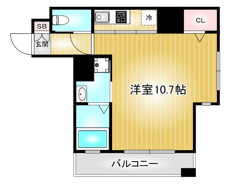 SPACE BEAT(1K/6階)の間取り写真