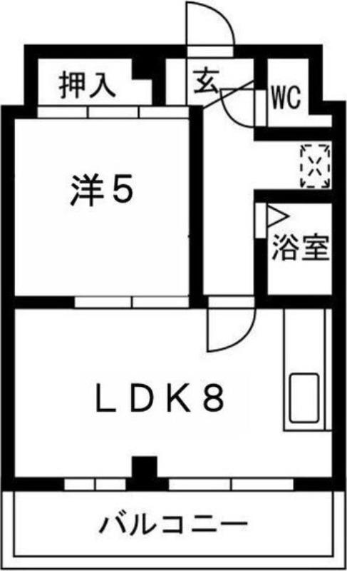 21タイガーズマンション(1LDK/2階)の間取り写真