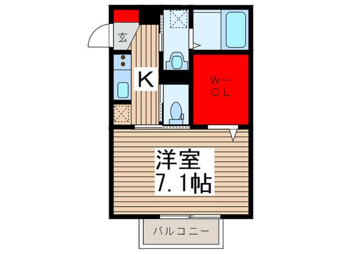 パームコテージXI番館(1K/2階)の間取り写真