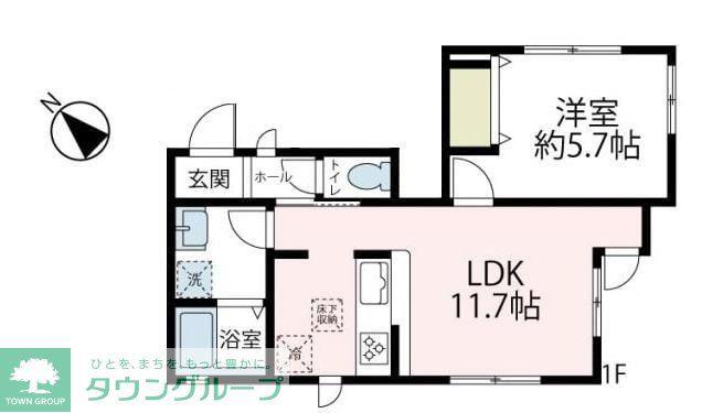 富士見フォーテラス(1LDK/1階)の間取り写真