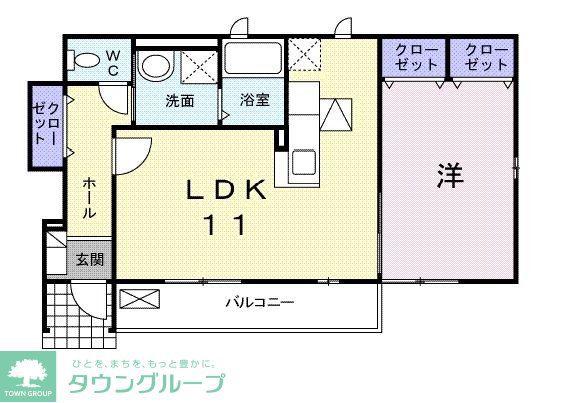 セブン・サンシャイン(1LDK/1階)の間取り写真