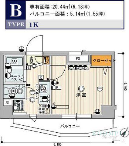 スカイコート大塚第2(1K/3階)の間取り写真