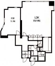 渋谷プロパティータワー(1LDK/15階)の間取り写真