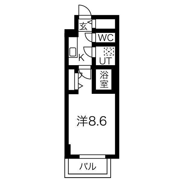 ファステート名古屋駅前アルティス(1K/8階)の間取り写真