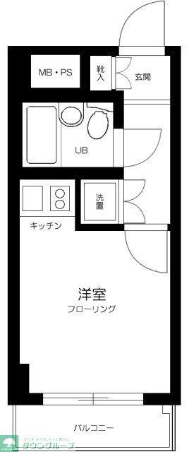 ライオンズマンション明石町(ワンルーム/8階)の間取り写真