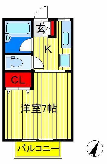 オーディーン寿(1K/1階)の間取り写真