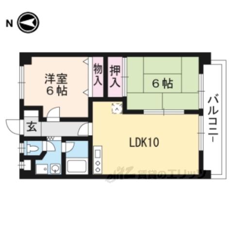 エミナール南草津(2LDK/7階)の間取り写真