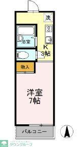 フォレストIV(1K/1階)の間取り写真