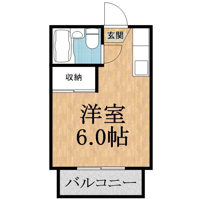 グリーンハウス(ワンルーム/2階)の間取り写真