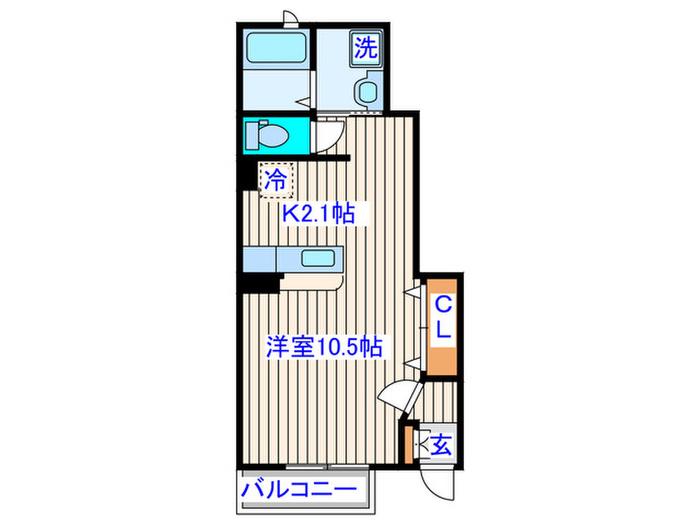折立グリーンヒルズ(1K/1階)の間取り写真