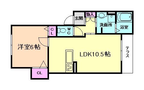 メゾンドミレナール(1LDK/3階)の間取り写真