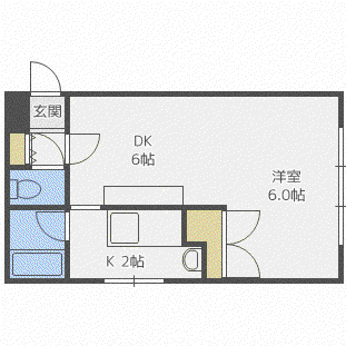 リベラルイン819(1LDK/2階)の間取り写真