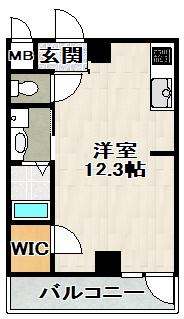 ELEGANTE宝塚(ワンルーム/2階)の間取り写真