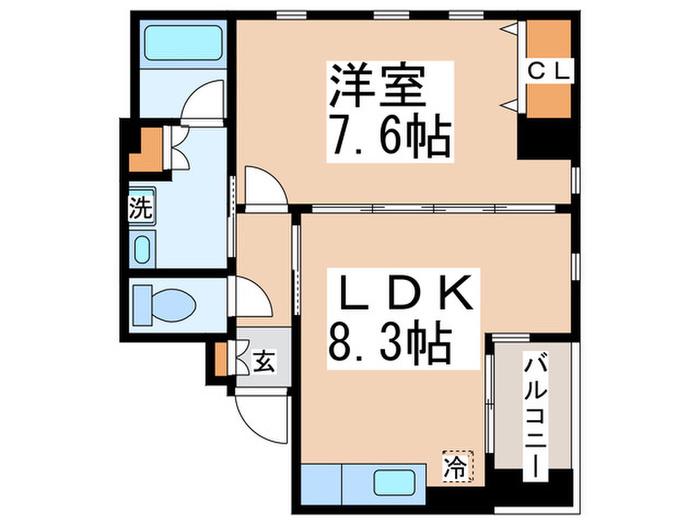 フォーレスト・ノース・ビル(1LDK/6階)の間取り写真