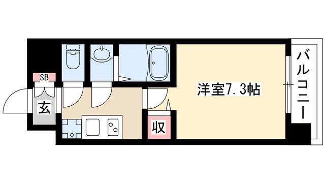 S-FORT大須観音(1K/15階)の間取り写真