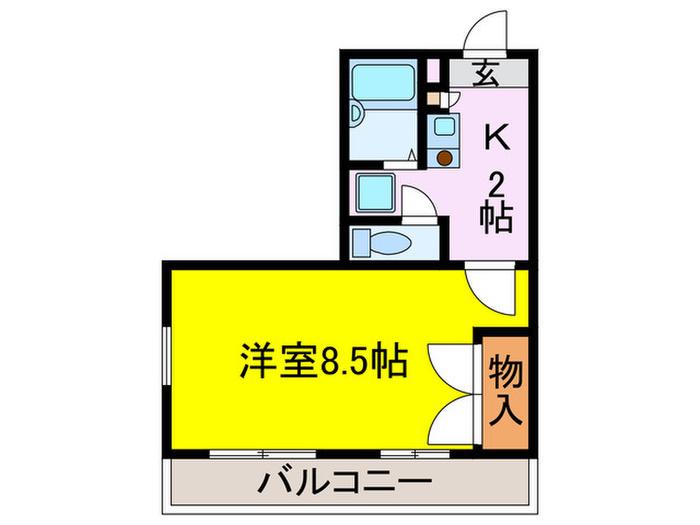 DUO和泉府中(1K/2階)の間取り写真