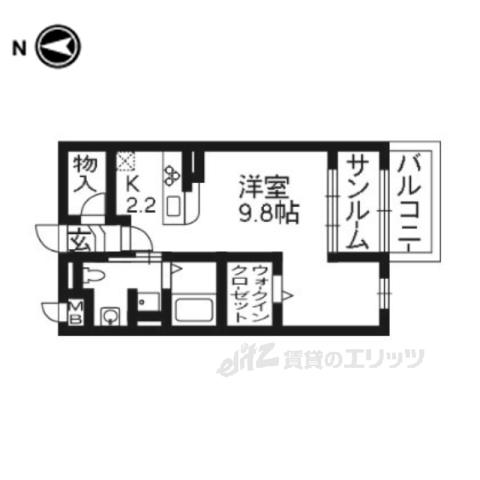 タピエス(1K/1階)の間取り写真