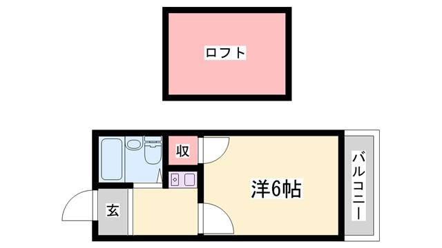 サングリーン(1K/2階)の間取り写真