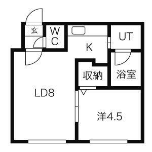 サンテモンターニュ(1LDK/2階)の間取り写真